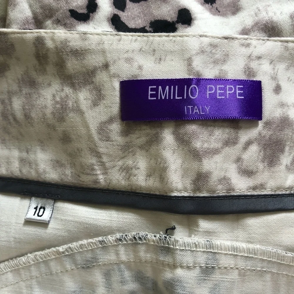 Emilio Pepe Animal Print Italian Pencil Skirt Size 10
